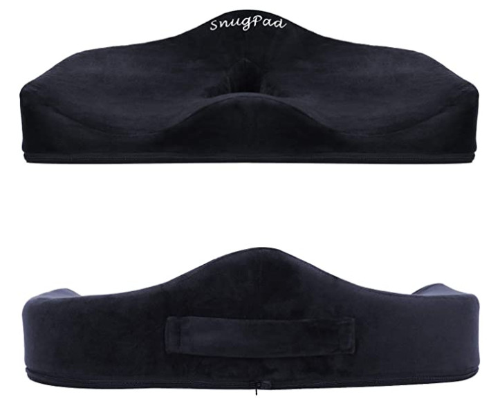 SnugPad Premium Orthopedic Memory Foam Cushion for Office Chair (Black)