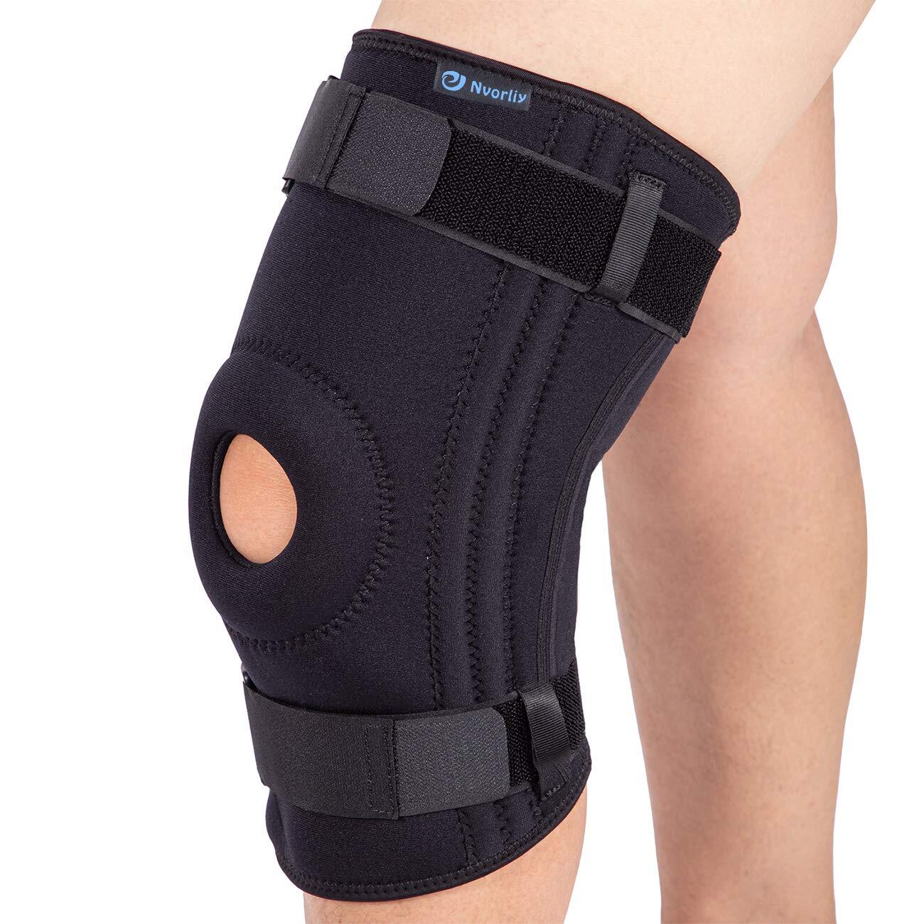 Nvorliy Knee Sleeve Plus Size for Large Leg – Detachable Strap Design, Open-Pate