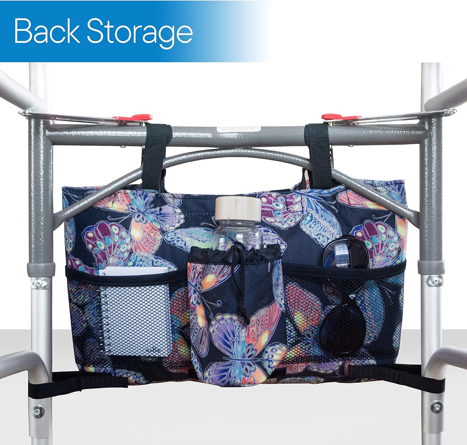 Water Resistant Walker Rollator Bag w/ Soft Cooler Compartment