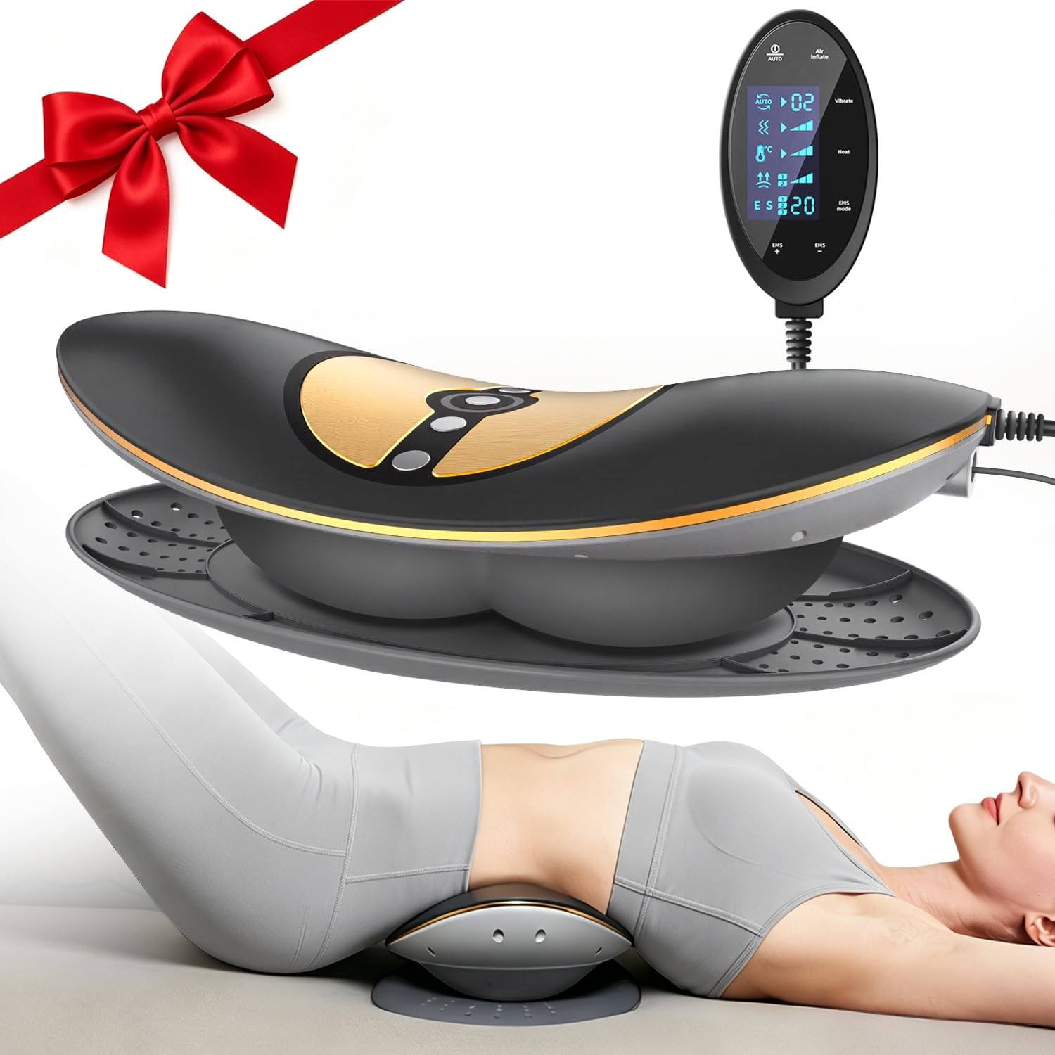 Zenopax 4-in-1 Electric Lumbar Traction Device – Adjustable Lower Back Massag…