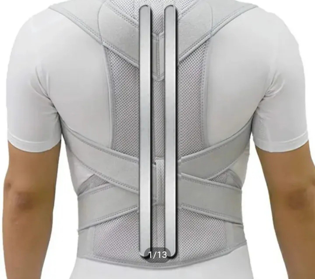 MEN’S ADJUSTABLE POSTURE CORRECTOR LOW BACK SUPPORT SHOULDER BRACE BELT 3XL NWT