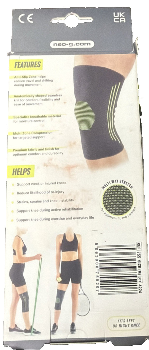Neo G Active Knee Support Size Medium -Mild Support Level Left Or Right Knee ~