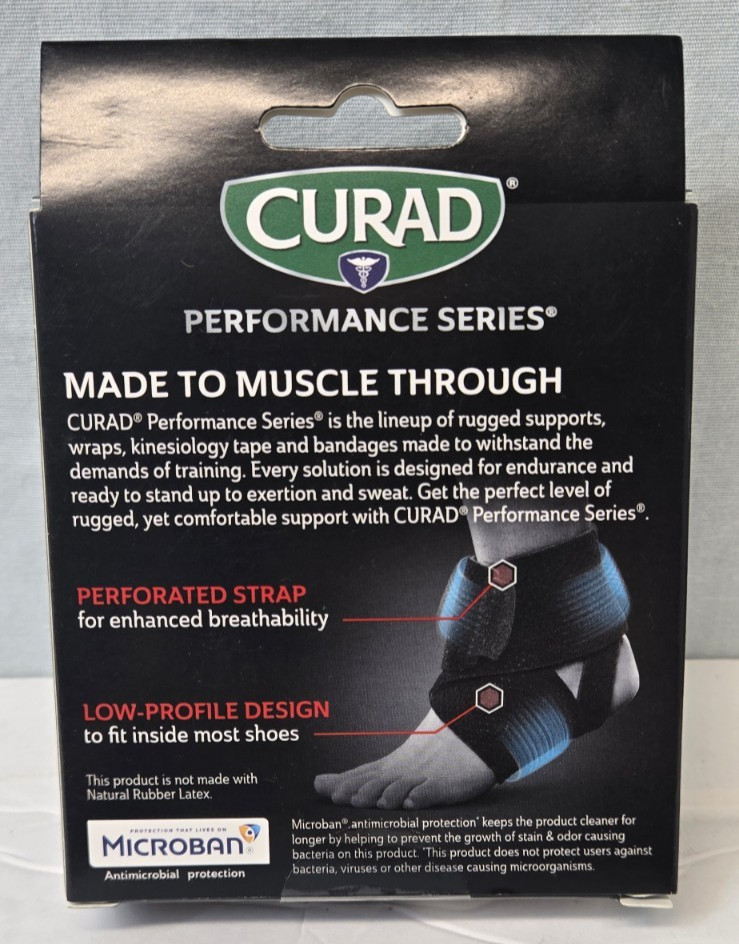 Curad Adjustable Wrap-Around Ankle Support with Open Heel Universal Size