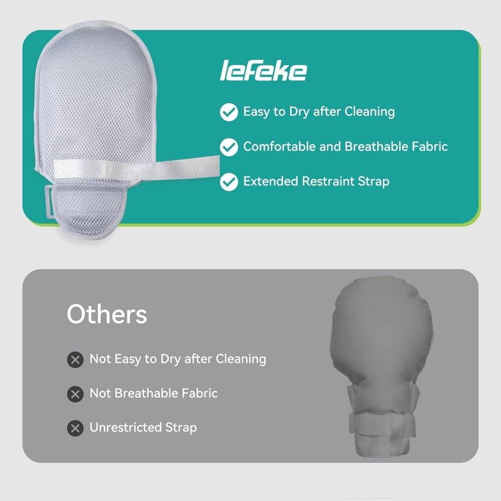2Pack Restraint Gloves for Dementia Patients Elderly Care Autistic Child Safety