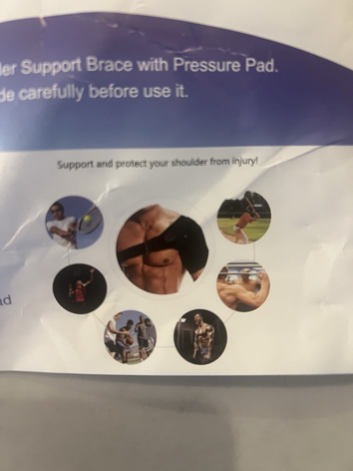 Runzi Shoulder Support Brace With Pressure Pad Left Right Rotator Cuff Pain New