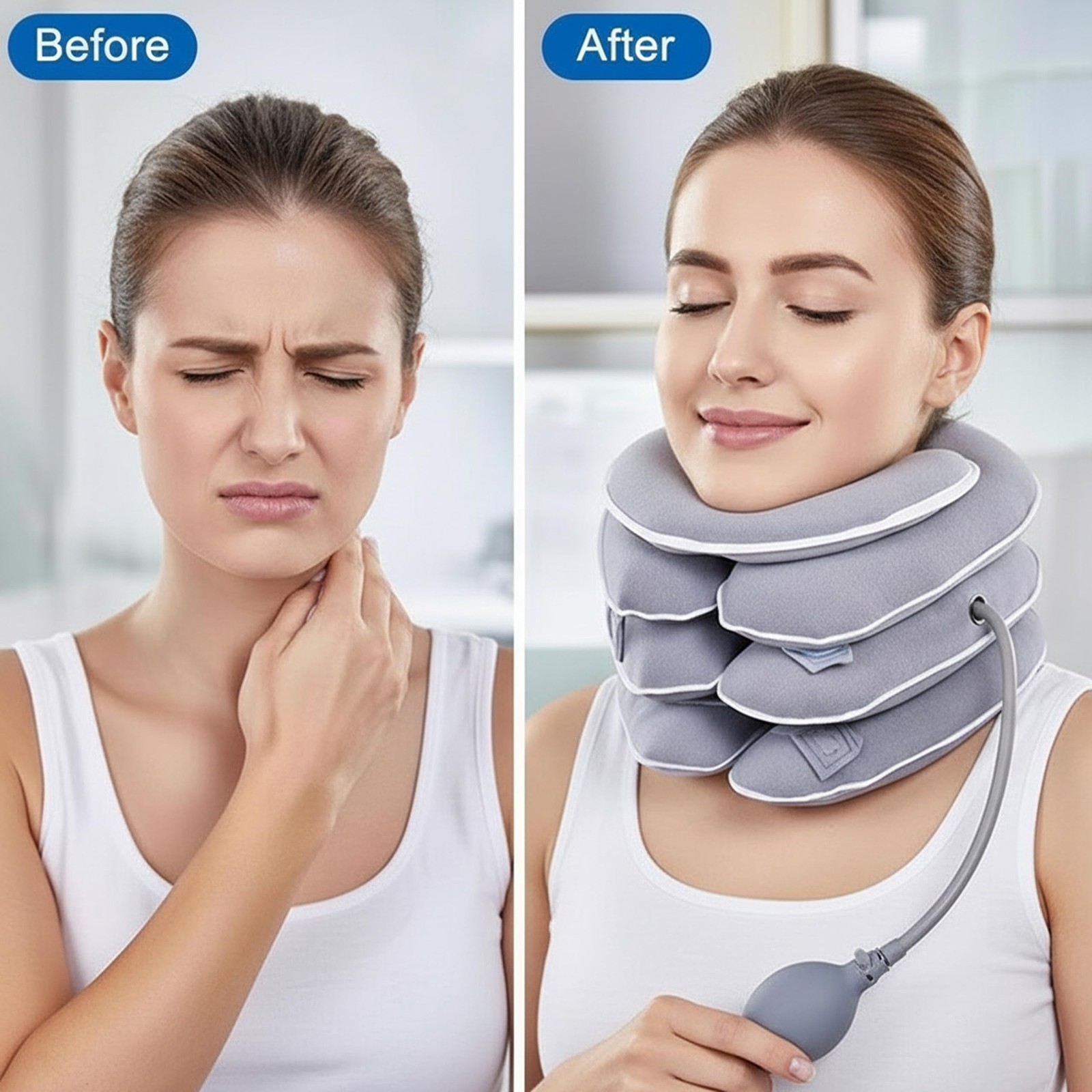 FDA Registered Neck Traction Device for Pain – Inflatable Cervical Neck Stret…