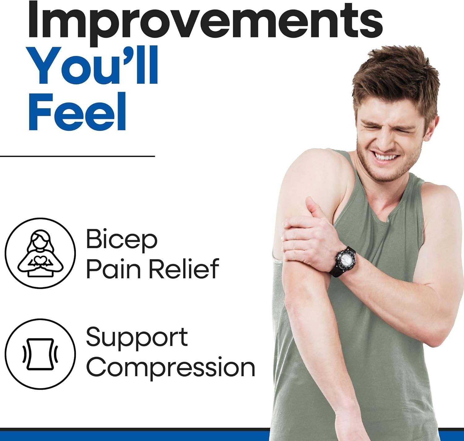 Bicep Tendonitis Brace – Bicep Brace & Upper Arm Compression Sleeve for Trice…