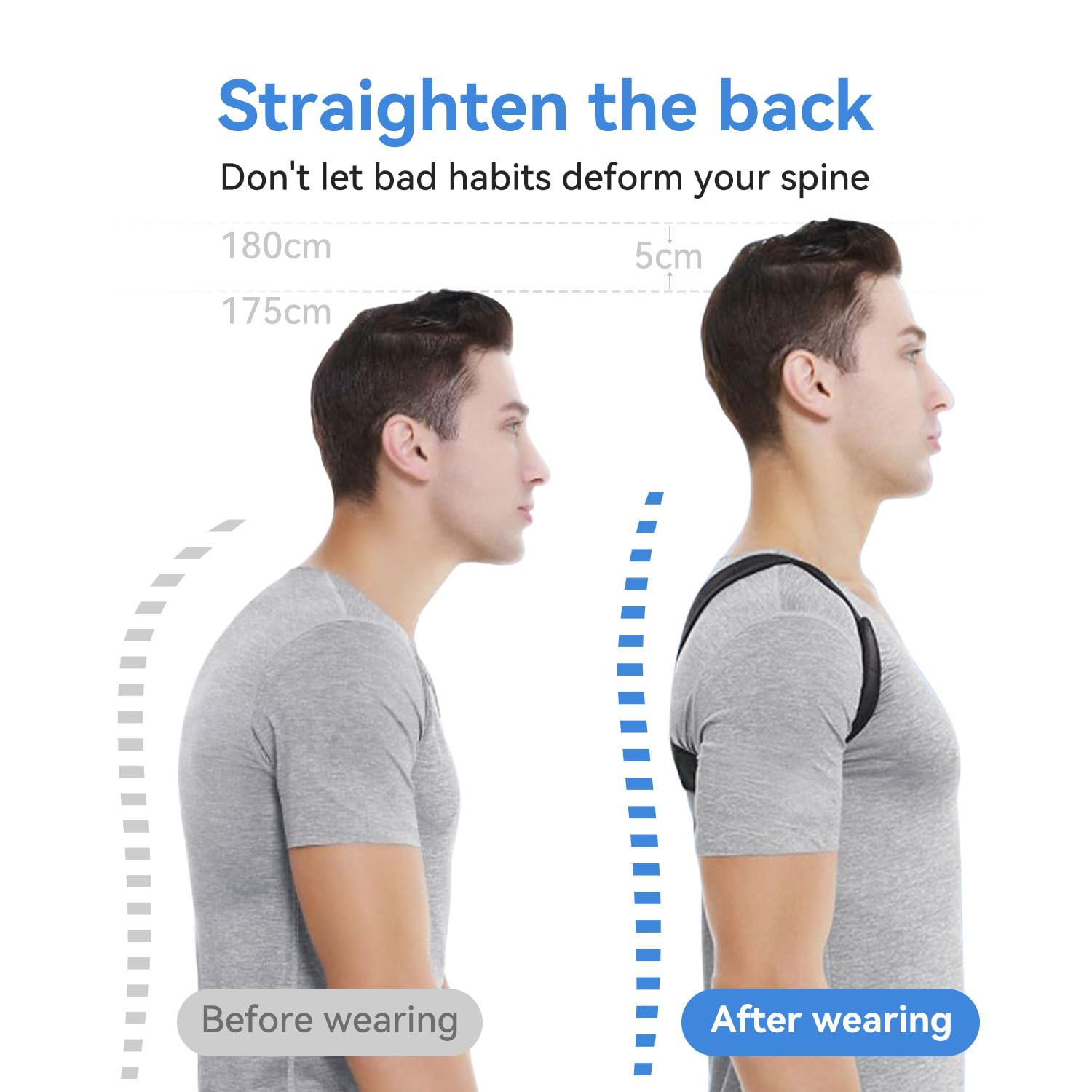 Adjustable Posture Corrector Women & Men Back Support Brace Upper Spine Neck
