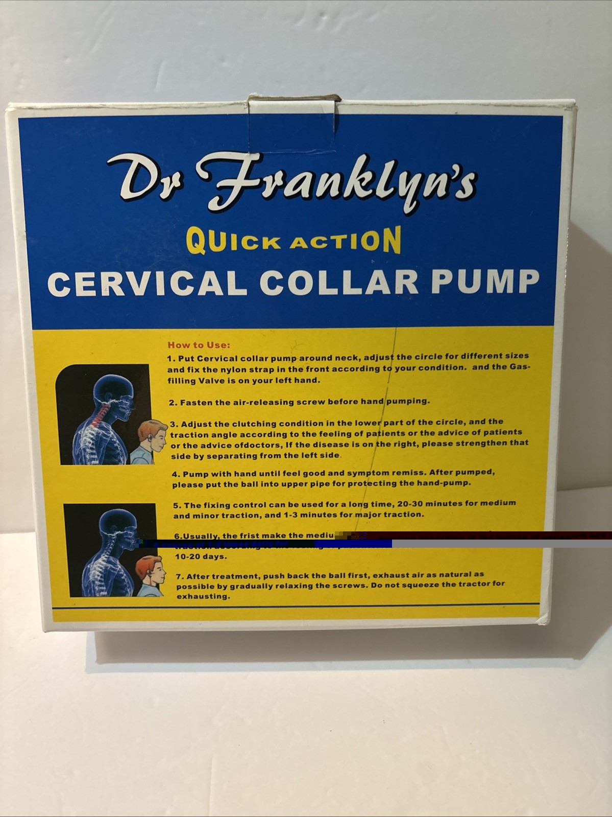 Vintage Dr Franklyn’s Quick Action Cervical Collar Pump Pi001 New In Box Inflate