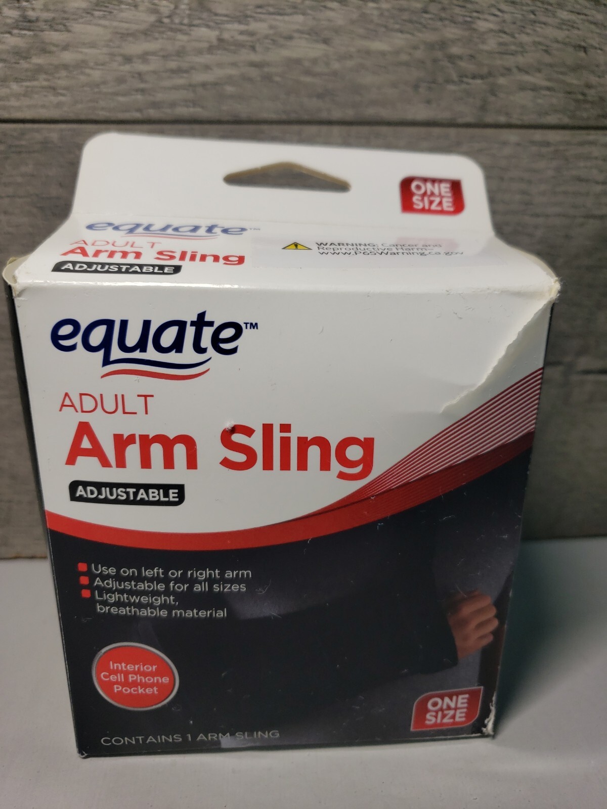 NIB Equate Adjustable Adult Arm Sling With Interior Cell Phone Pocket