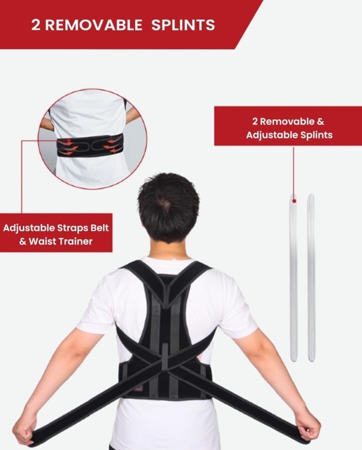 Hurmoya Back Brace Posture Corrector for Women and Men, Lower and Upper (Size:M)