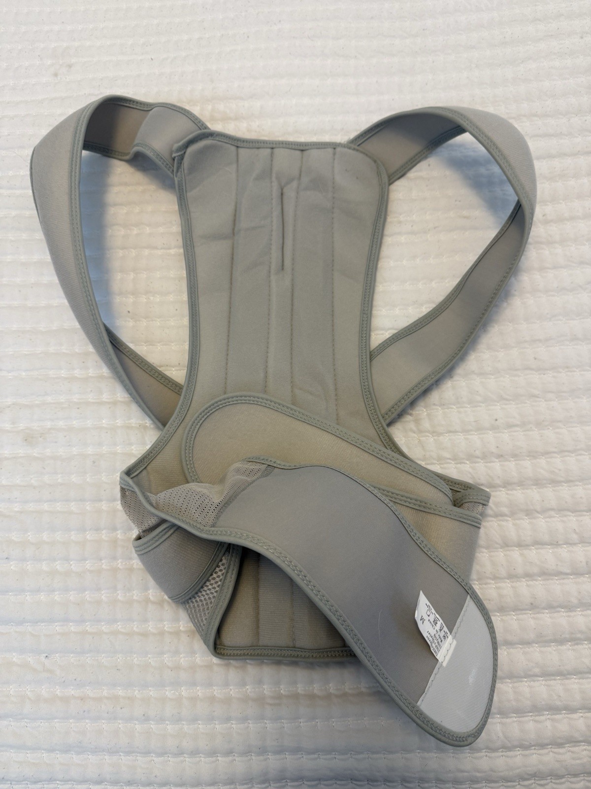 Posture Corrector Back Brace Size M Adjustable Shoulder Support Gray Neoprene