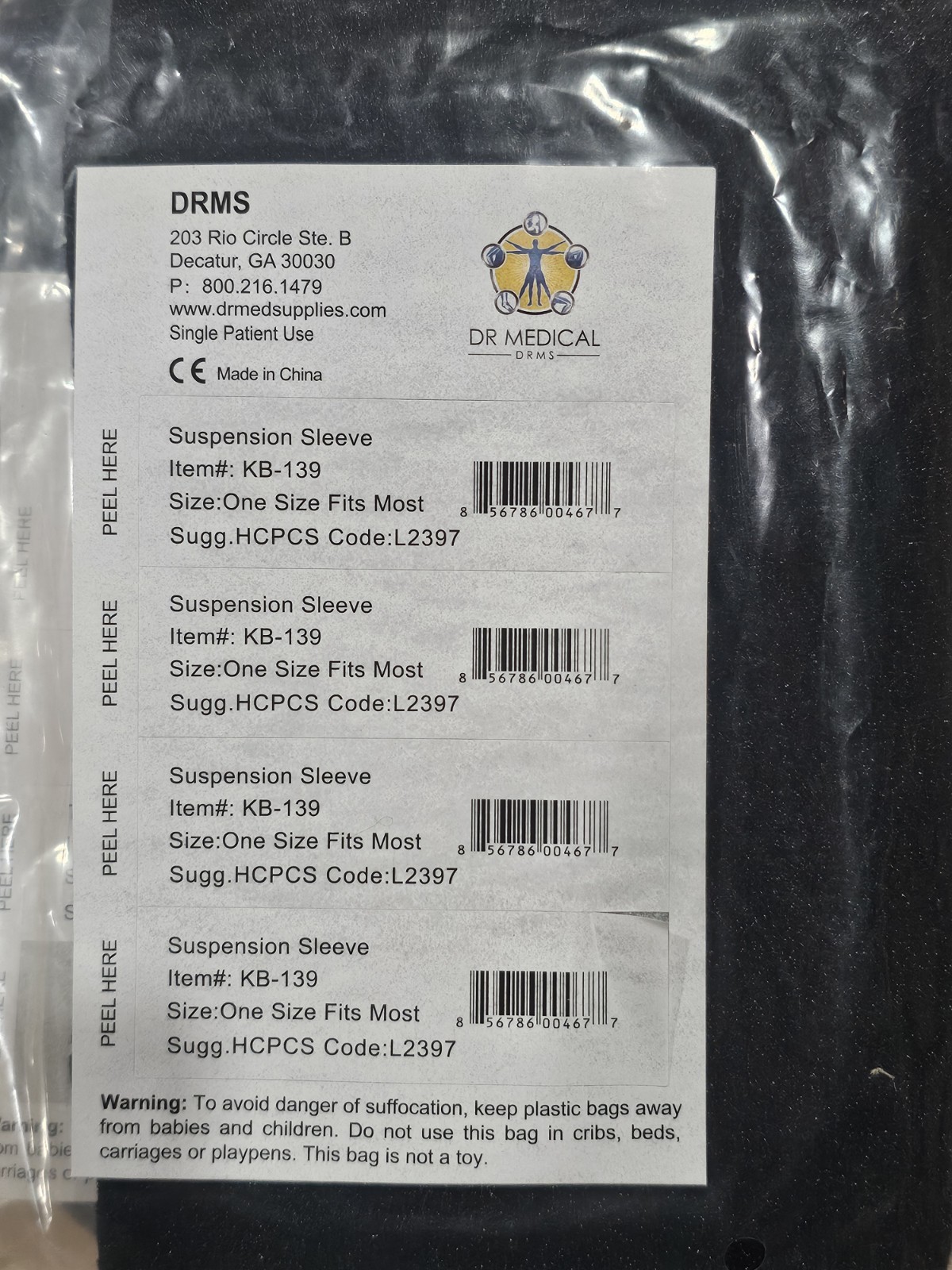 New Dr Medical DRMS The OA Reliever Knee Brace KB-138R Right Leg + Sleeve KB-139