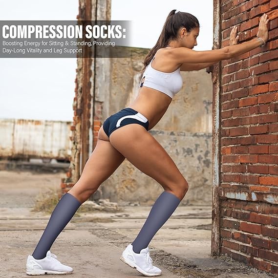 4-Pair (S-XXL) Compression Socks Stockings 20-30mmHg Graduated Support Men Women