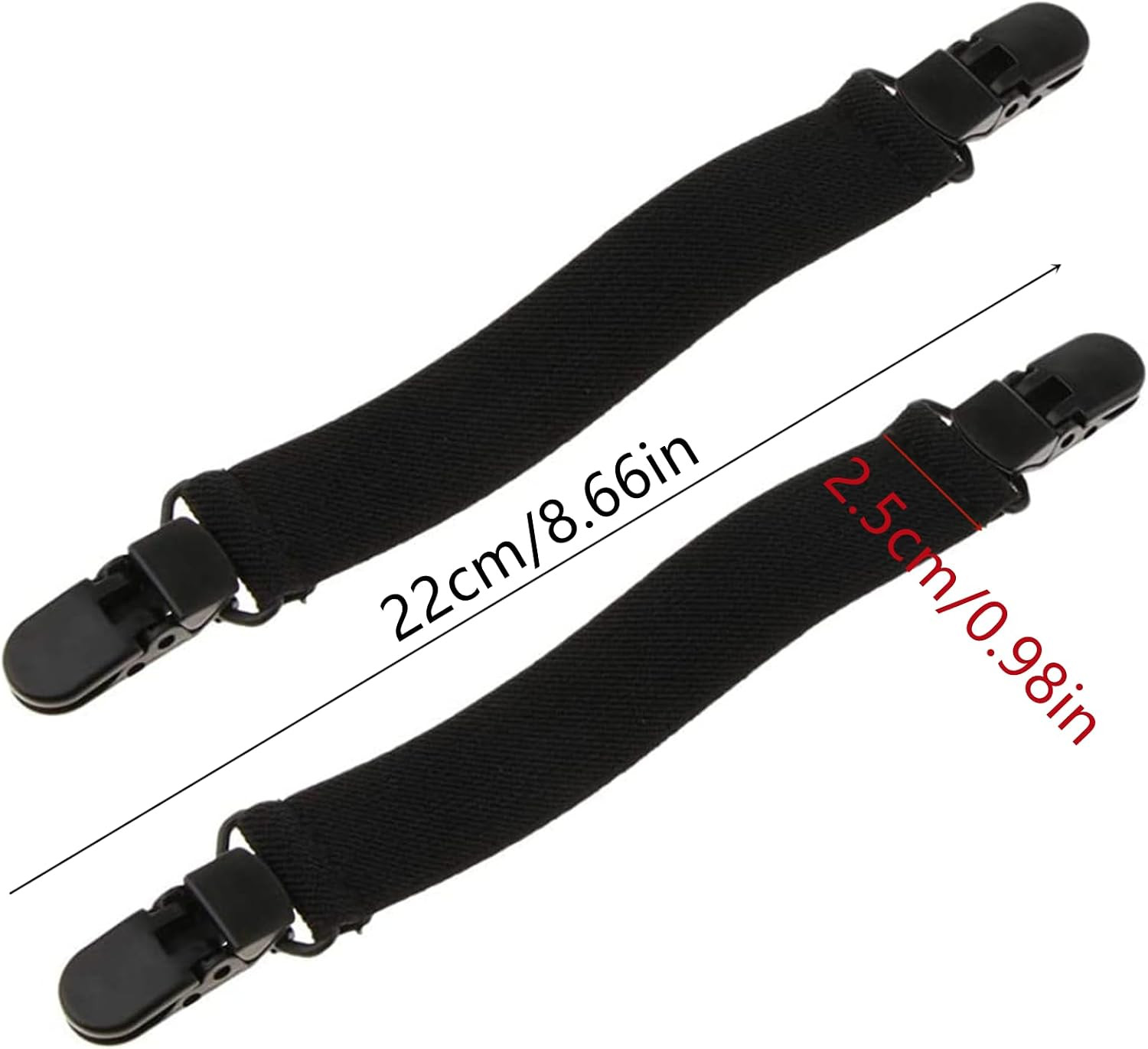2 Pcs Boot Straps Boot Clip Elastic Pant Leg Straps for Men Women,Black