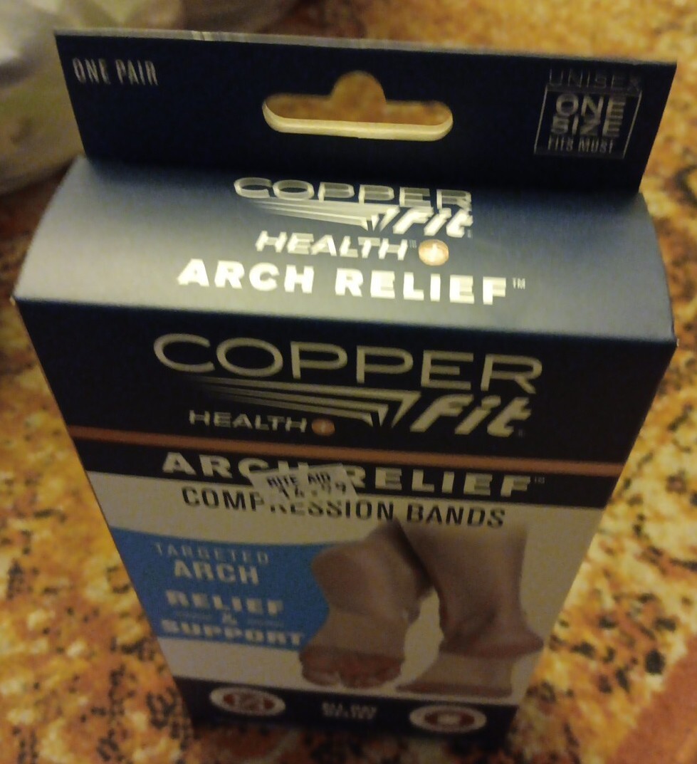 Copper Fit Copper Infused Arch Relief COMPRESSION BANDS One Size Unisex BNIB