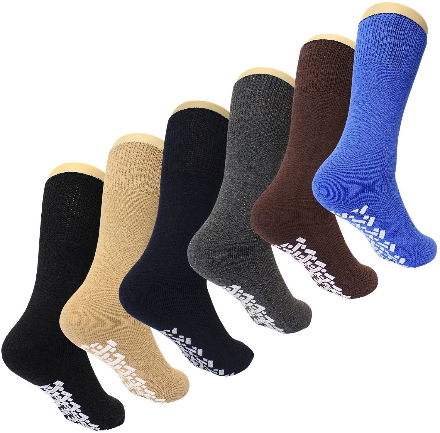 Diabetic Non Skid Slipper Socks/w Grippers for Men Size 10-13