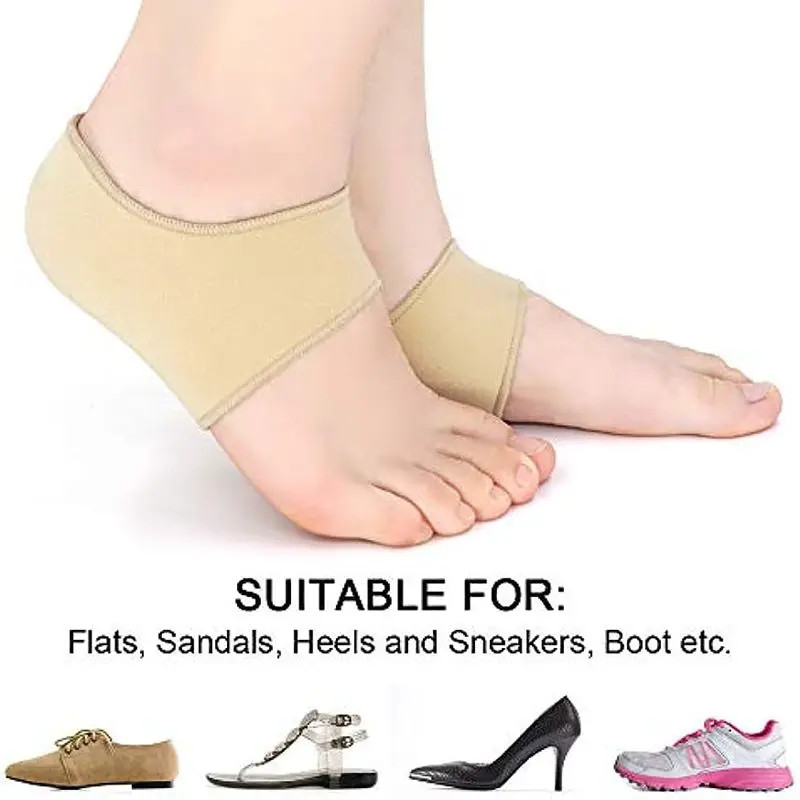 New Heel Cover Protectors Cracked Sleeve Heel Pads Cups Relieve Pain Plantar Fas