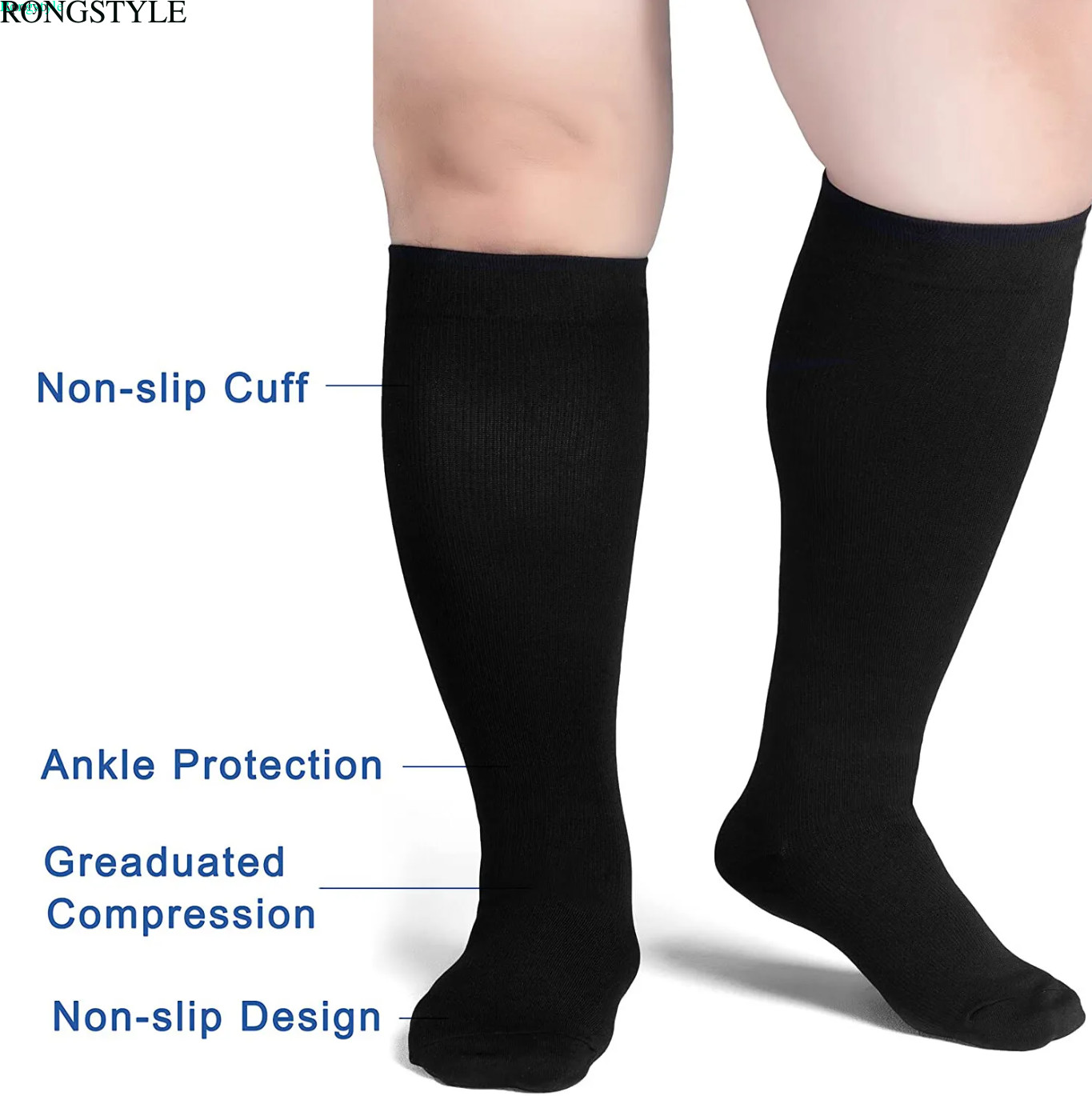 2XL 3XL 4XL 5XL 6XL 7X Wide Calf Plus Size Compression Socks Women Men 20-30mmHg
