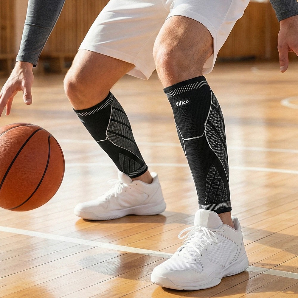 1/2X Running Athletics Compression Sleeve Leg Calf Shin Elbow Knee Pad for Sport