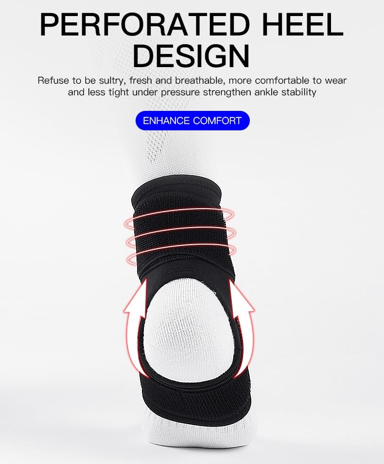 Red Medium Ankle Brace Compression Sleeve Elastic Support Plantar Relief 1 PCS