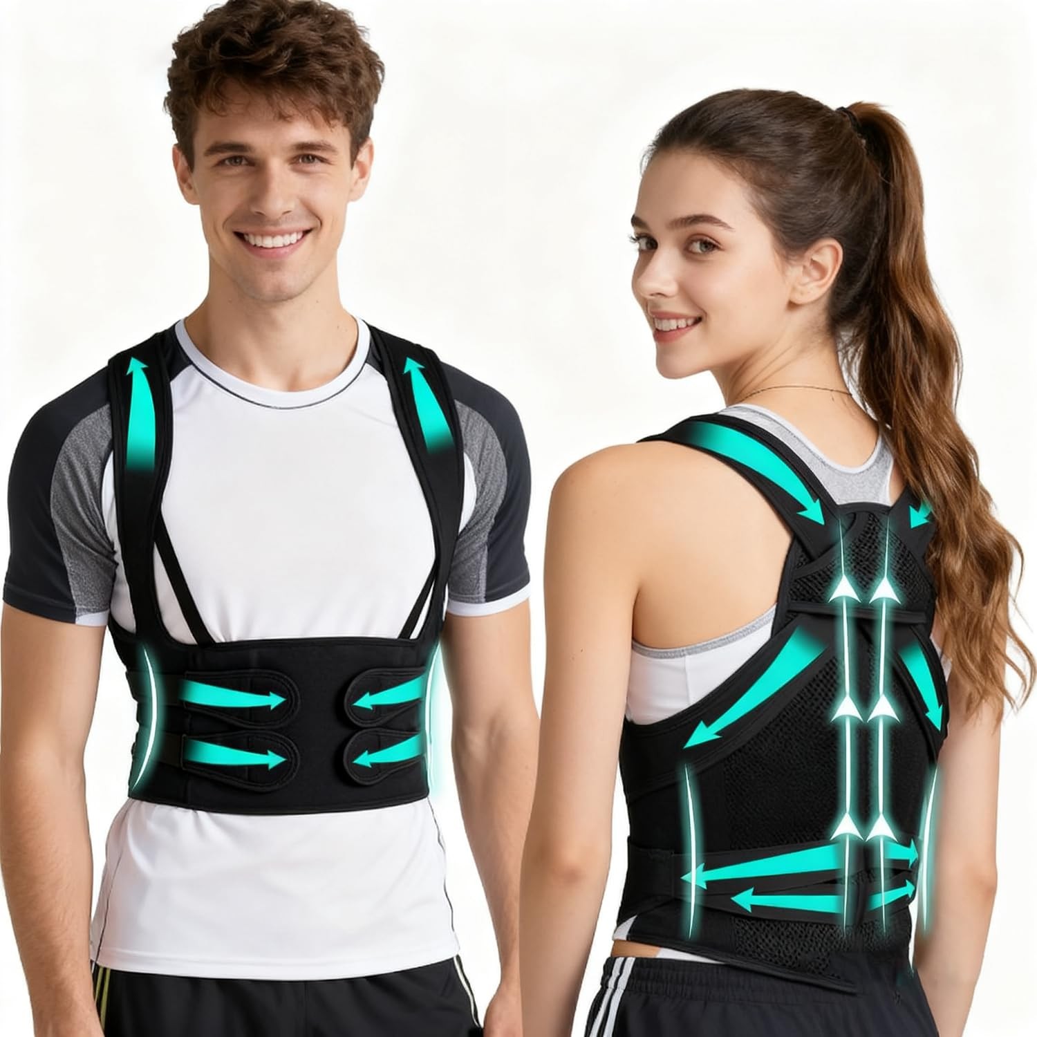 Upgraded Back Brace Posture Corrector, Adjustable for Men & , Full Back Strai…