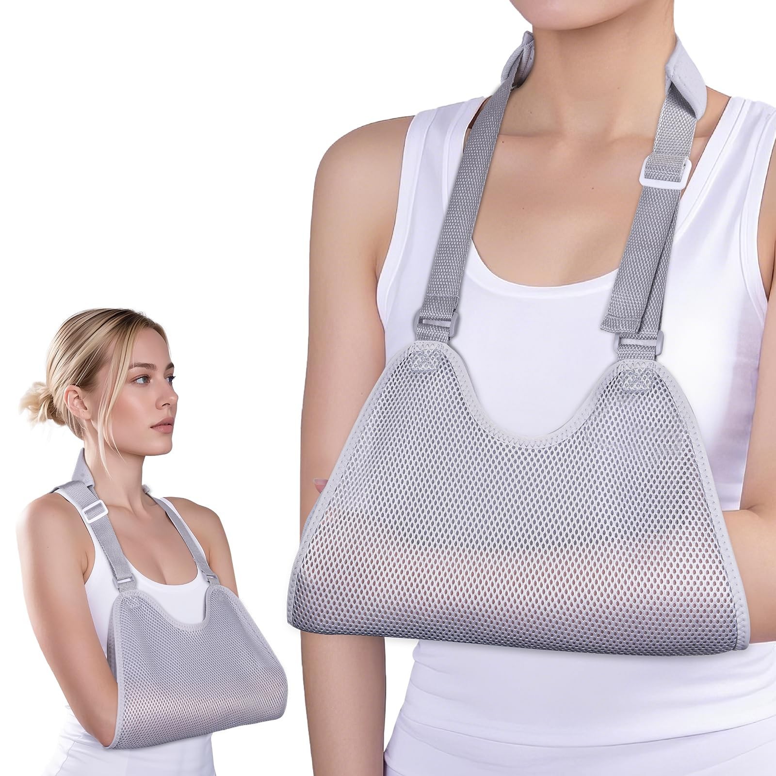 Mesh Arm Sling, Shoulder Immobilizer with Adjustable Shoulder Straps for Torn…