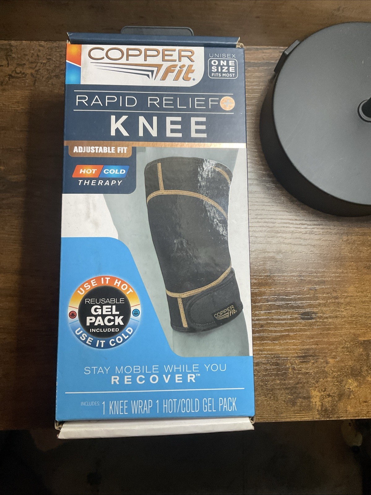 Copper Fit Rapid Relief Knee Hot Cold Therapy Adjustable Wrap One Size Fits Most