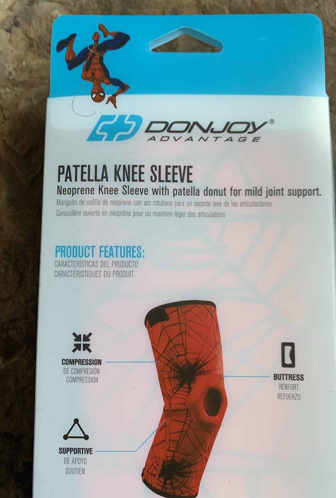 Spiderman Youth Patella Knee Sleeve. Donjoy Advantage Brand. New