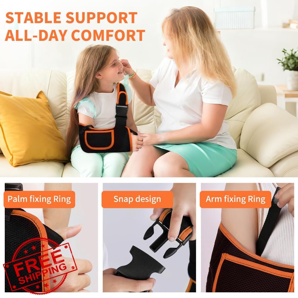 quiheat Kids Arm Sling Black Orange S 1 Pc
