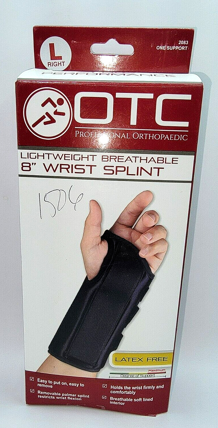 OTC Wrist Splint, 8-Inch Adult, Lightweight Breathable, Large (Right Hand)