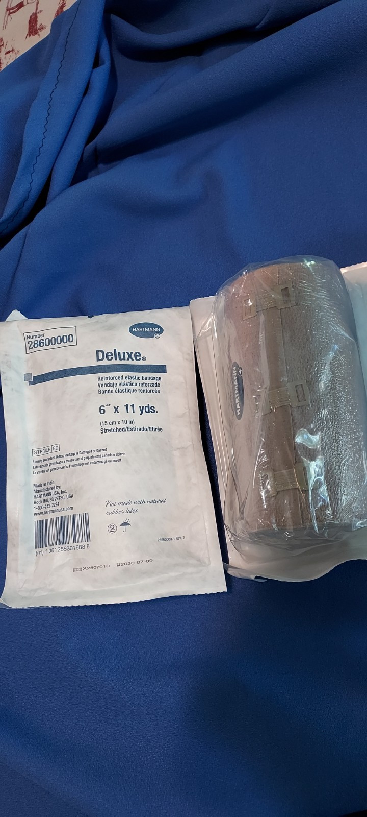 New in Pkgs 2 Rolls of Reinforced Elastic Bandage 6 Inch x 11 Yards by Hartmann