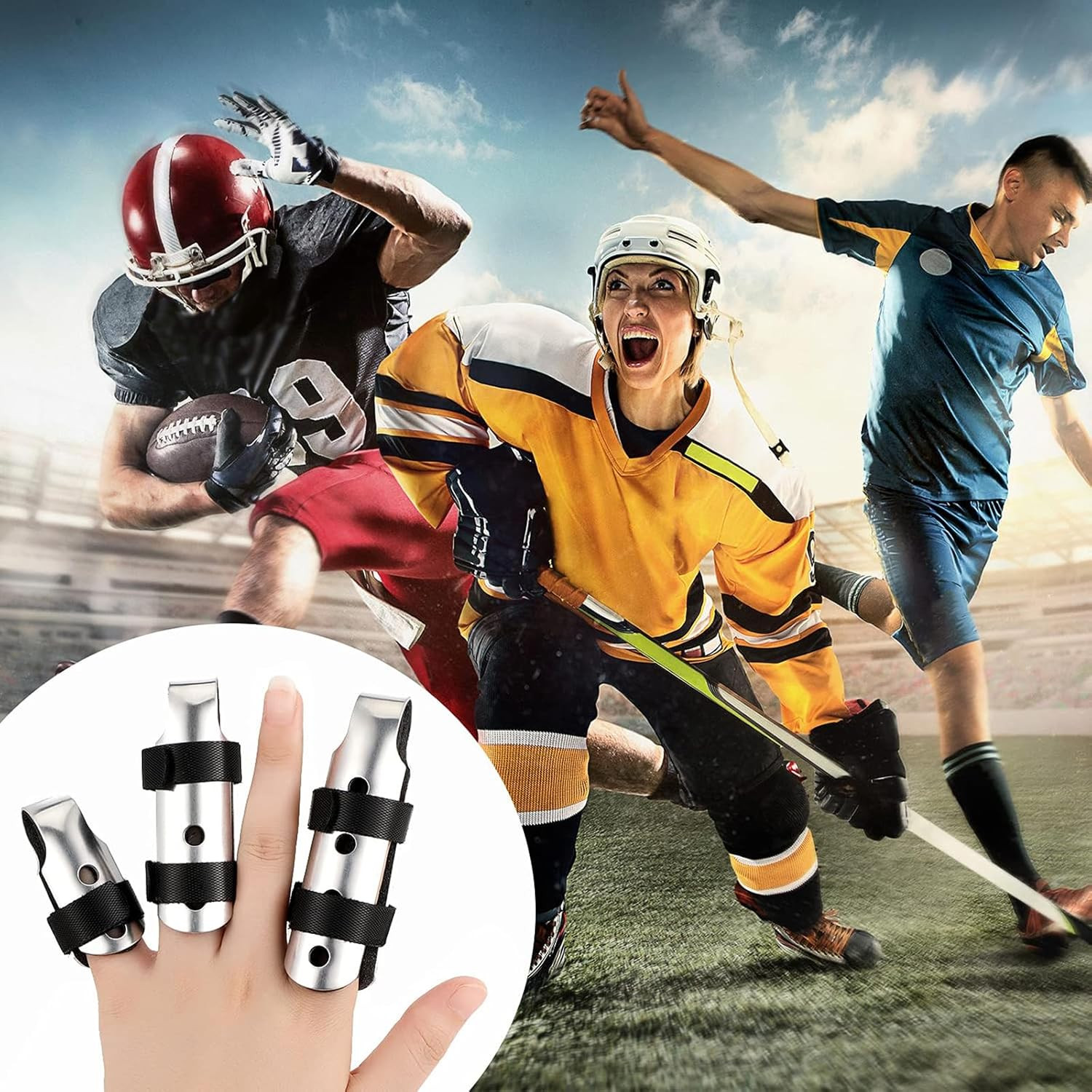 10 Pieces Finger Splint Metal Finger Support Knuckle Stabilizer with Soft Foam I