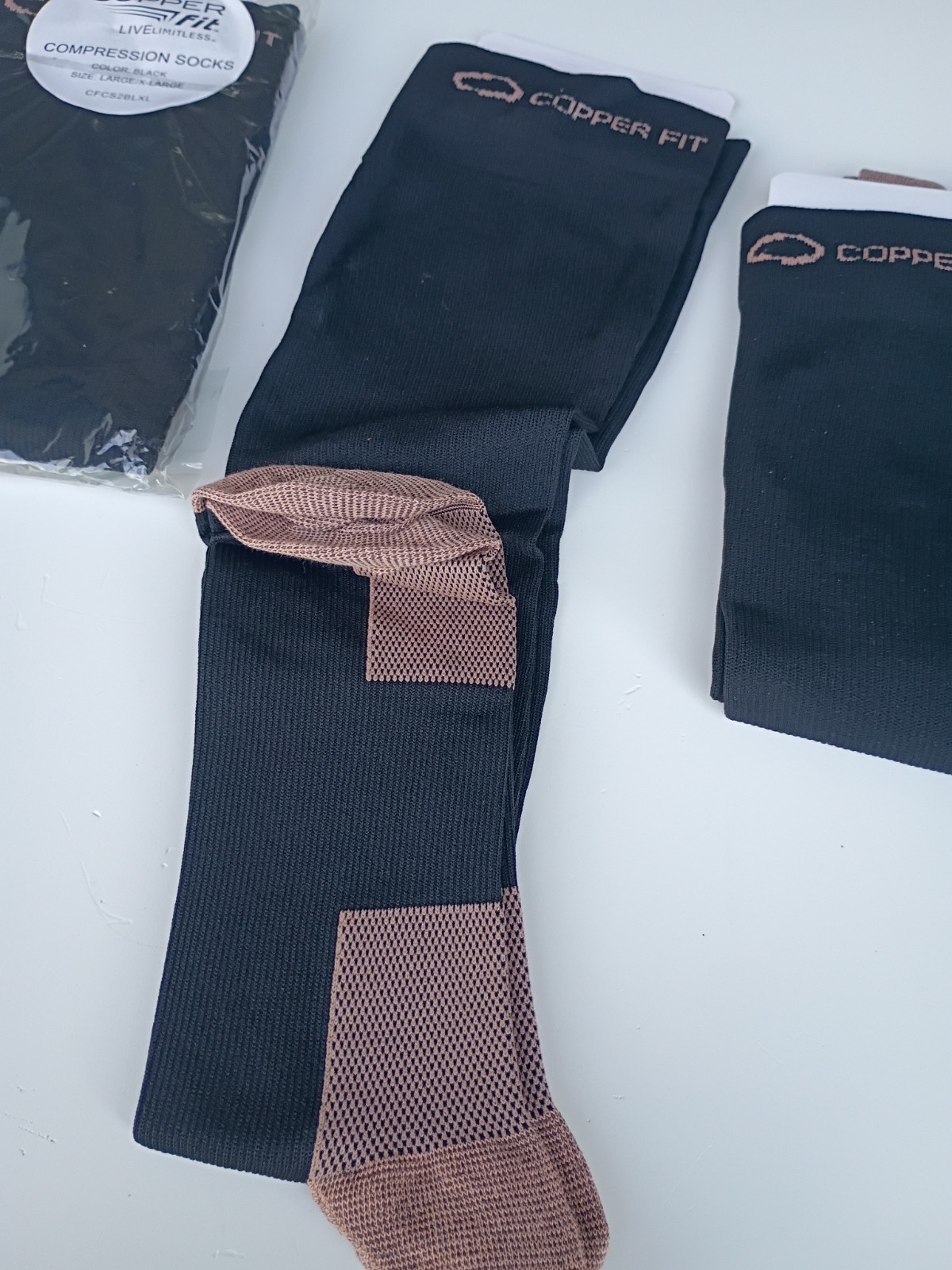 Copper Fit Compression Socks L/XL LOT OF 3 W/ Zippered Compression Socks XLarge