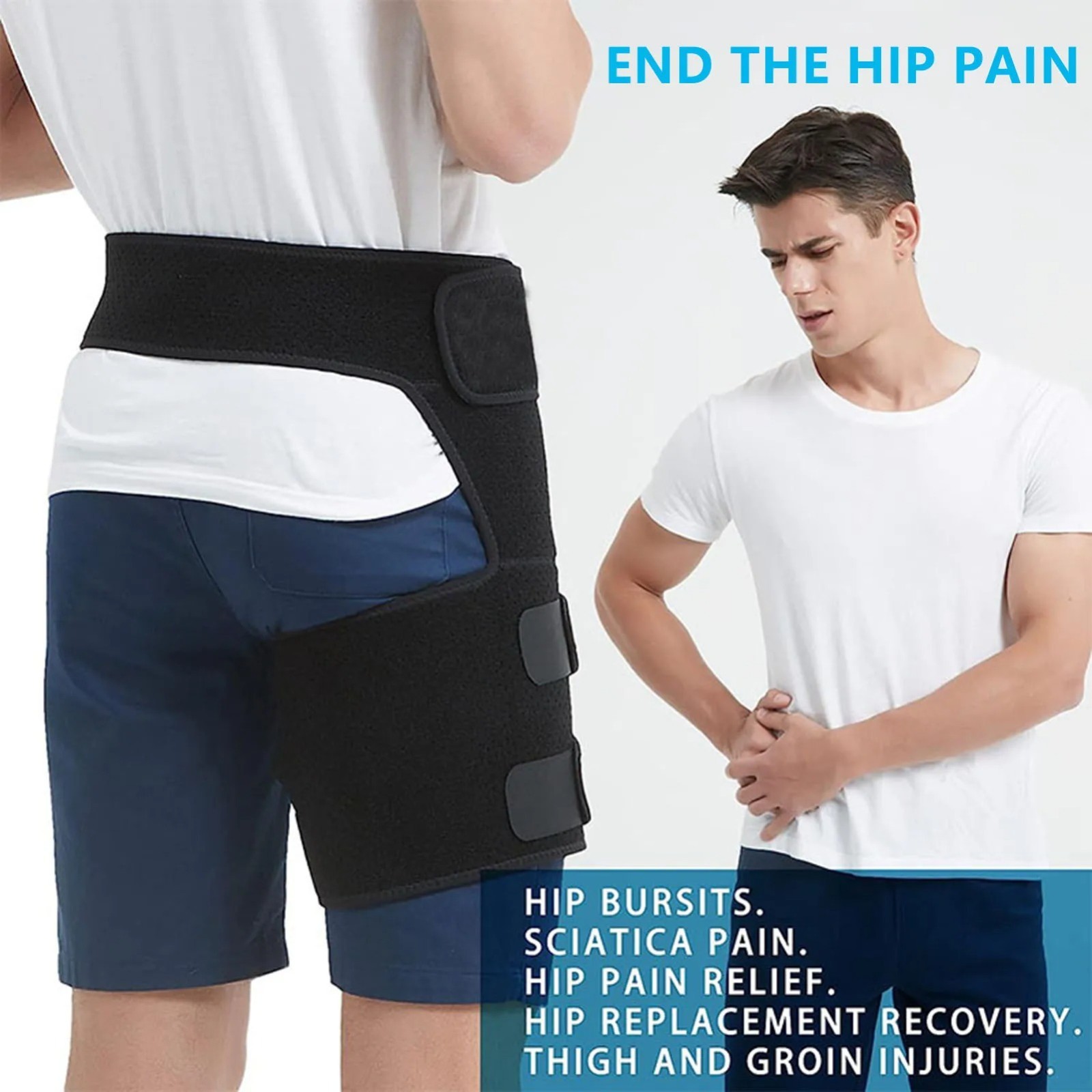 Compression Hip Brace Groin Support for Sciatica Pain Relief Recovery Men Women