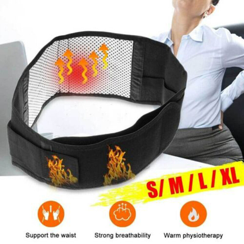 Self Heating Magnetic Back Support Lower Lumbar Brace Adjust Belt Pain Relief