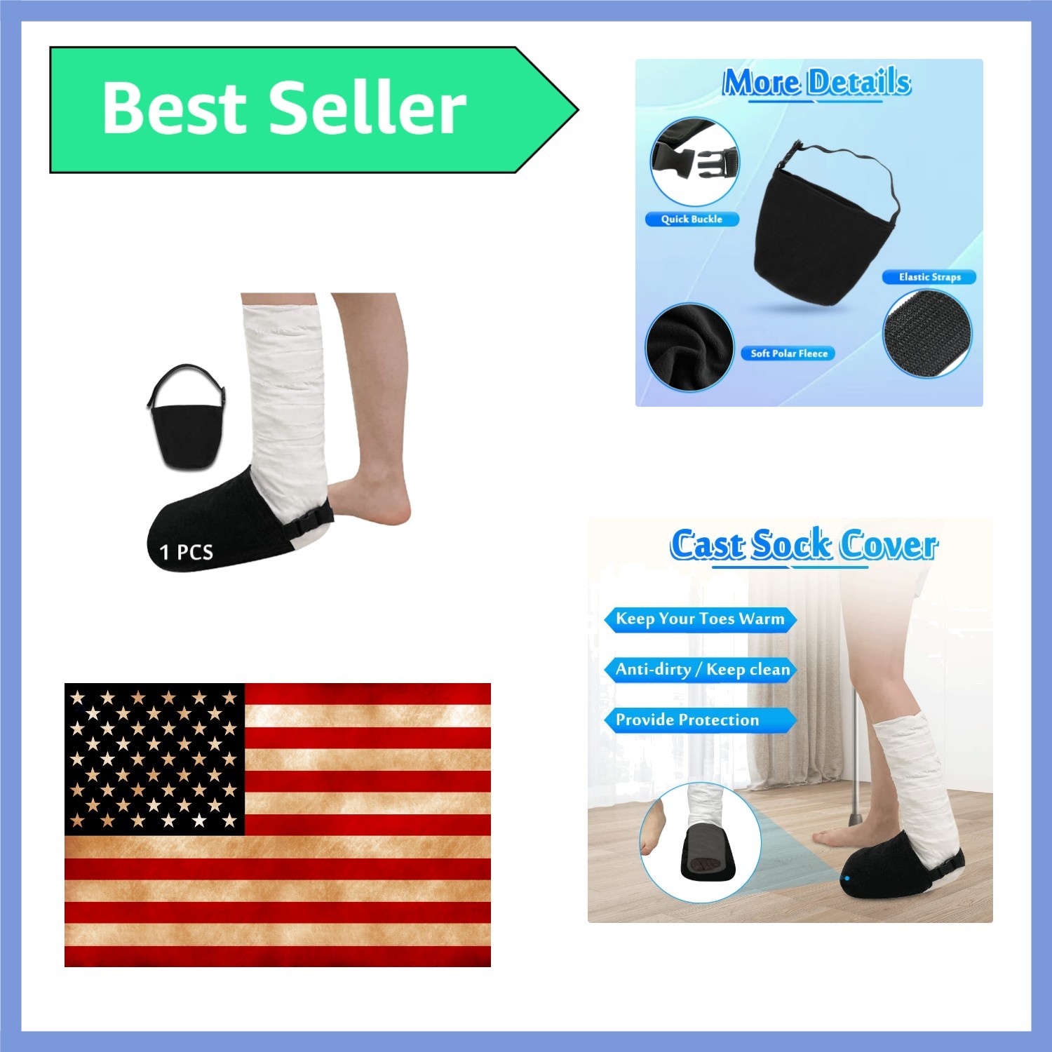 Cast Sock Toe Cover Soft for Foot Warmer Socks Walking Boot Broken Toe Ankle …