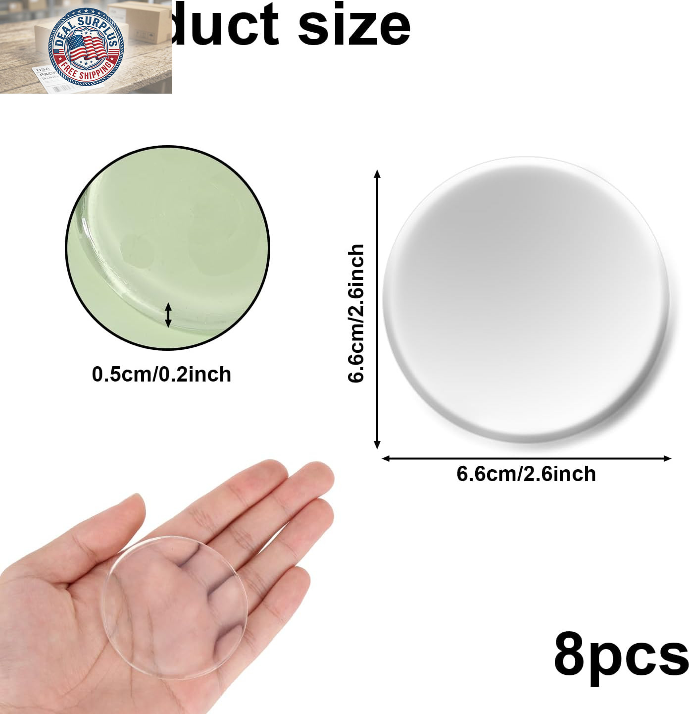 8 Pcs Prosthetic Liner Patches, 2.6Inch Amputee Leg Gel Pads Reusable Prosthetic