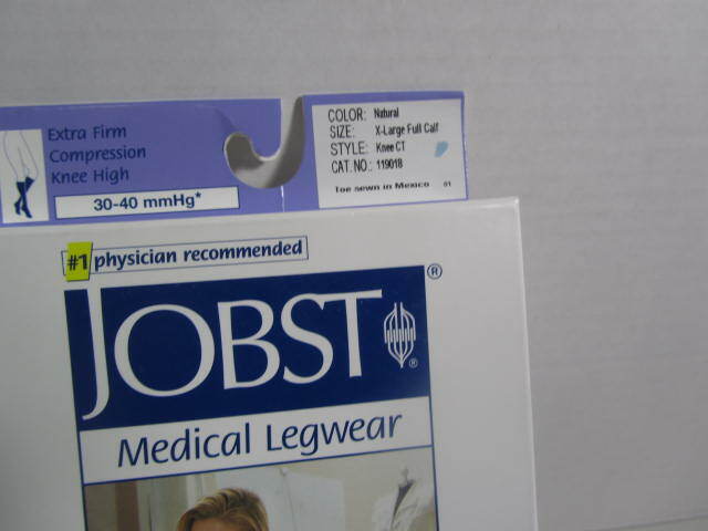 Jobst Women’s UltraSheer 30-40mmHg X-Firm Stocking, Closed Toe, XL, Full Calf.