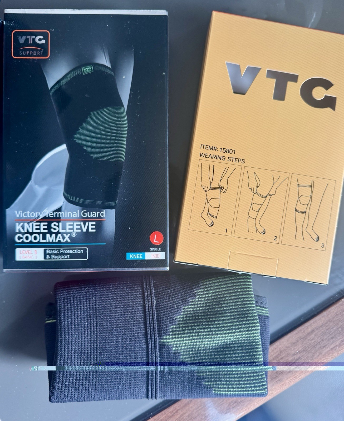 VTG Support coolmax Knee Sleeve Guard Compression Brace Sports Level 1