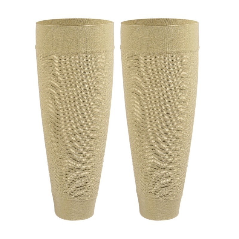 1 Pair Unisex Calf Support Sleeves Compressions Nylon Fabric Texture for Travel