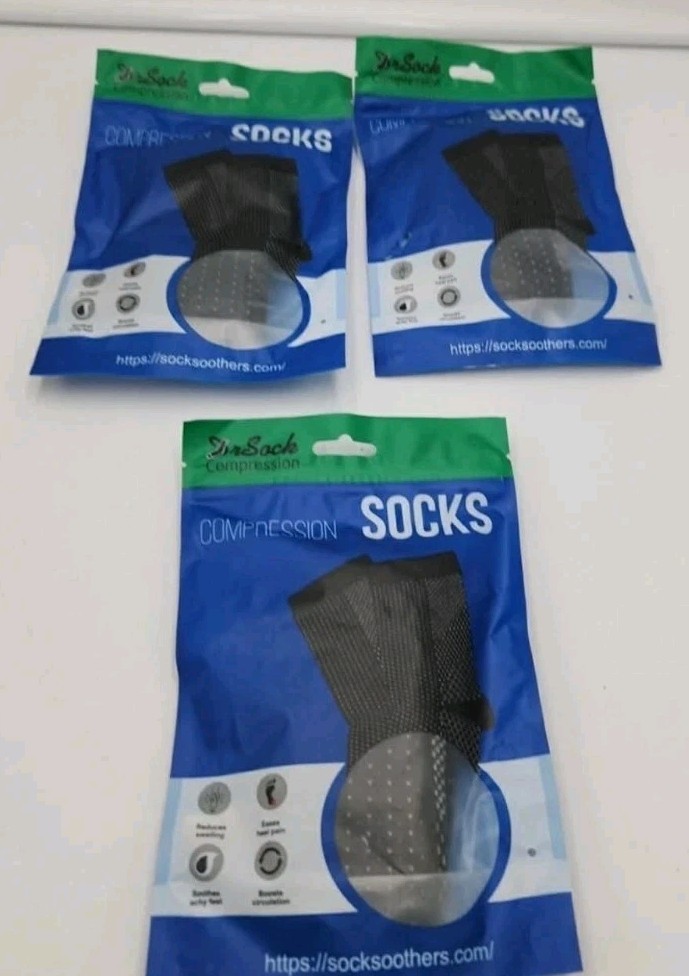 Compression Socks One Size Fits All Prevent Plantar Fascitis 3 Pack