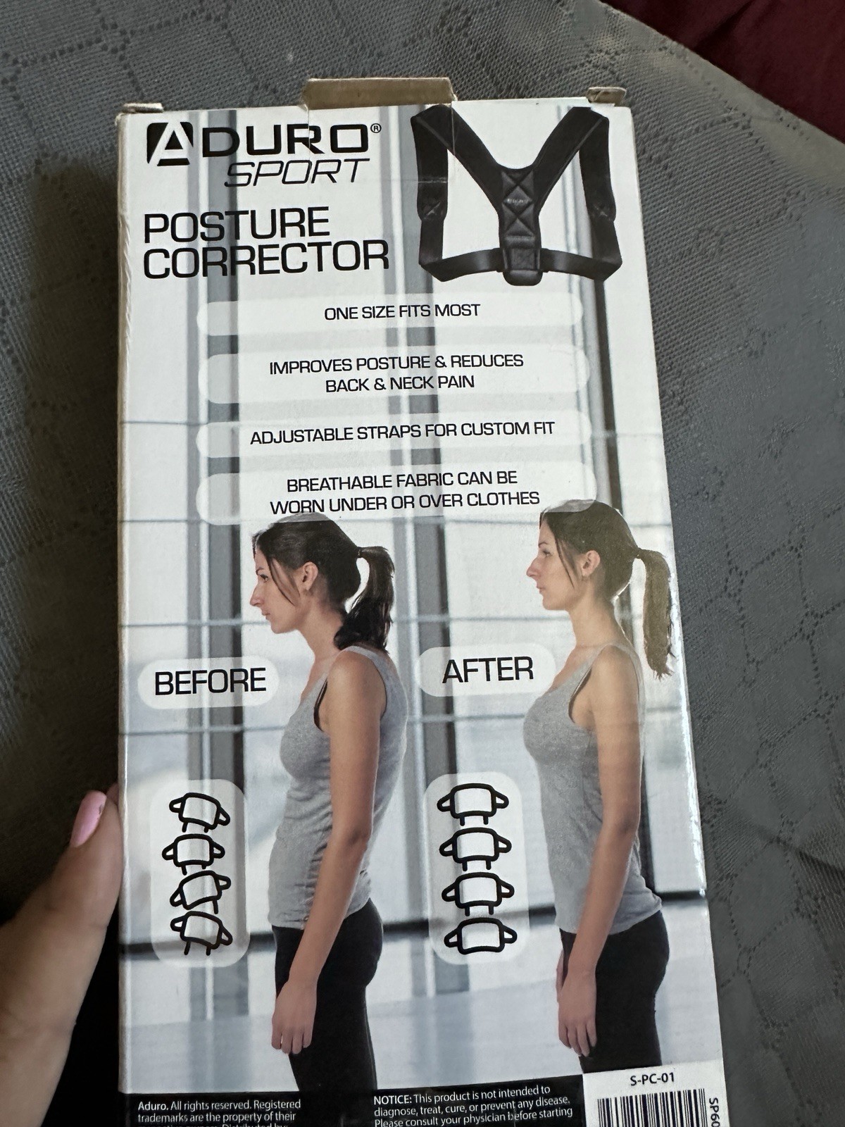 Aduro Sport Posture Corrector The Original. One Size Fits Most. Color Black
