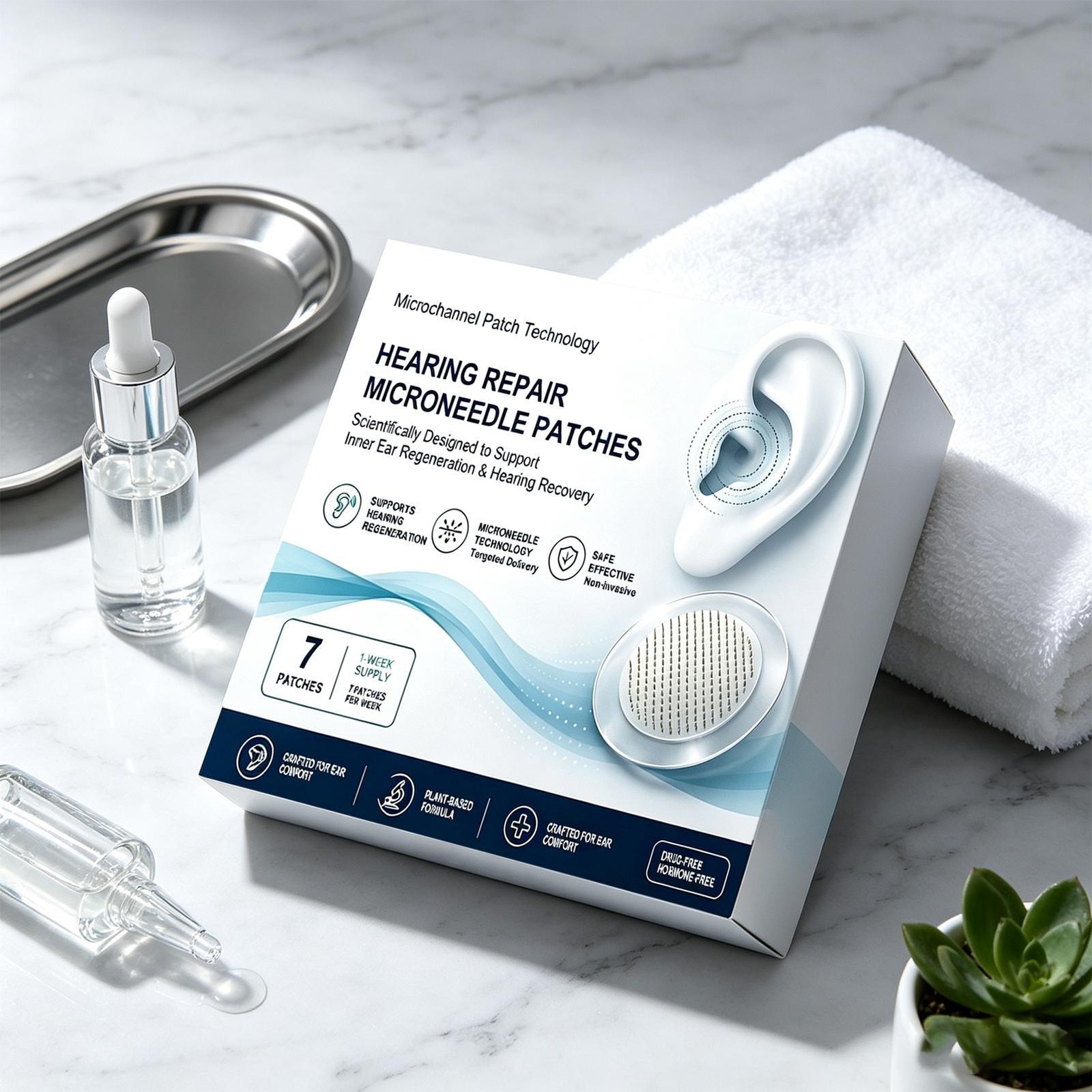 Hearing Repair Microneedle Patch 7-Piece Natural Fast-Acting Soothing Nourishing