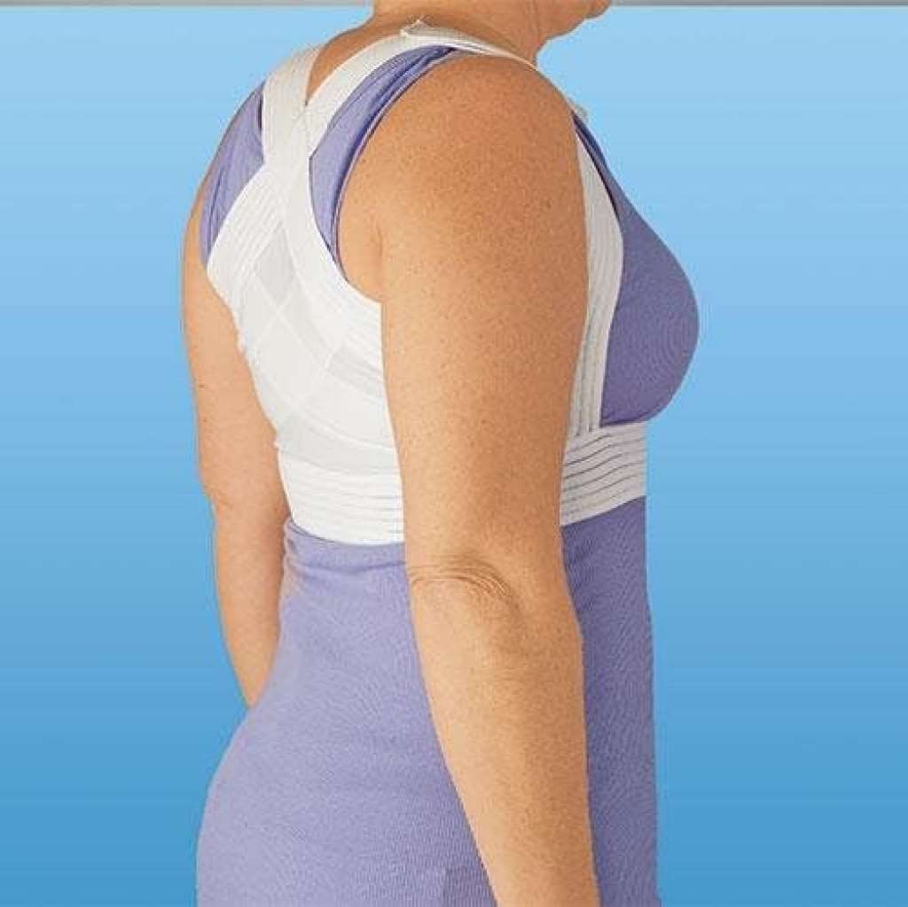 Rose Medium Large Criss-Cross Band Back Posture Corrector No Sweat Reinforced Br