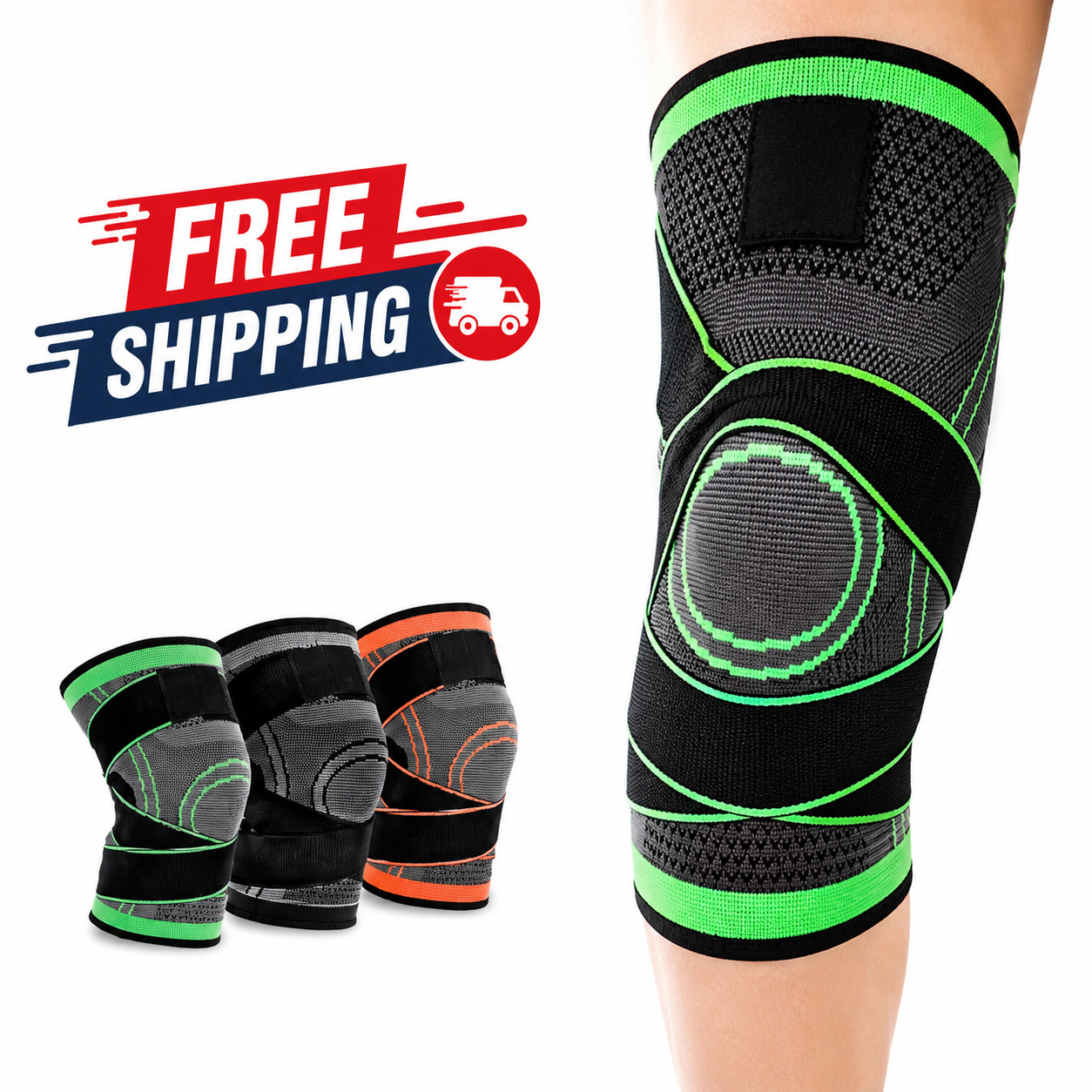 Knee Compression Brace Support Sleeve Patella Stabilizer for Sports Pain Relief