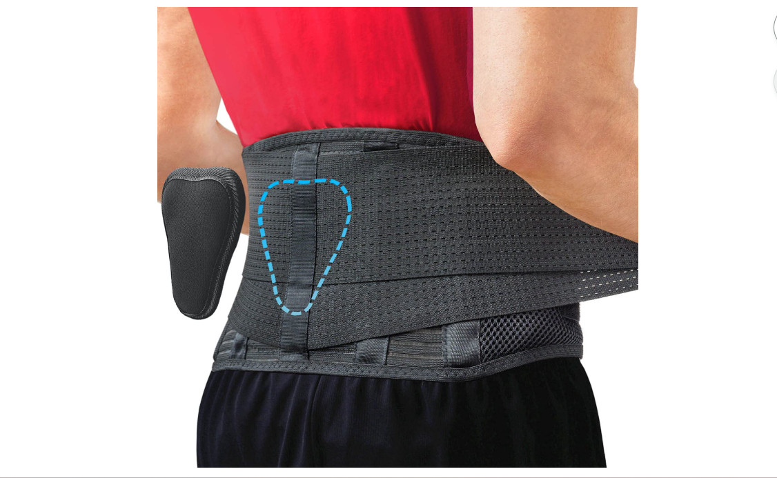 Sparthos Back Brace for Women & Men, Sciatica, Lower Back Pain – Black-L | SIZE