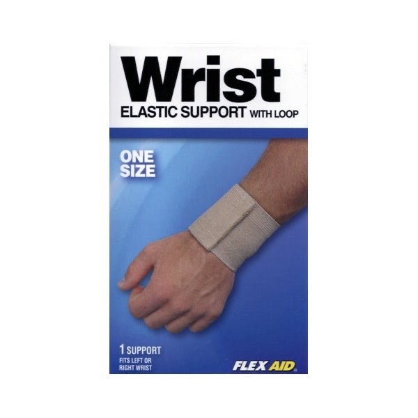 4 – Flex Aid Adjustable Wrist Support w/Loop – Natural Beige(Fits Left or Right)