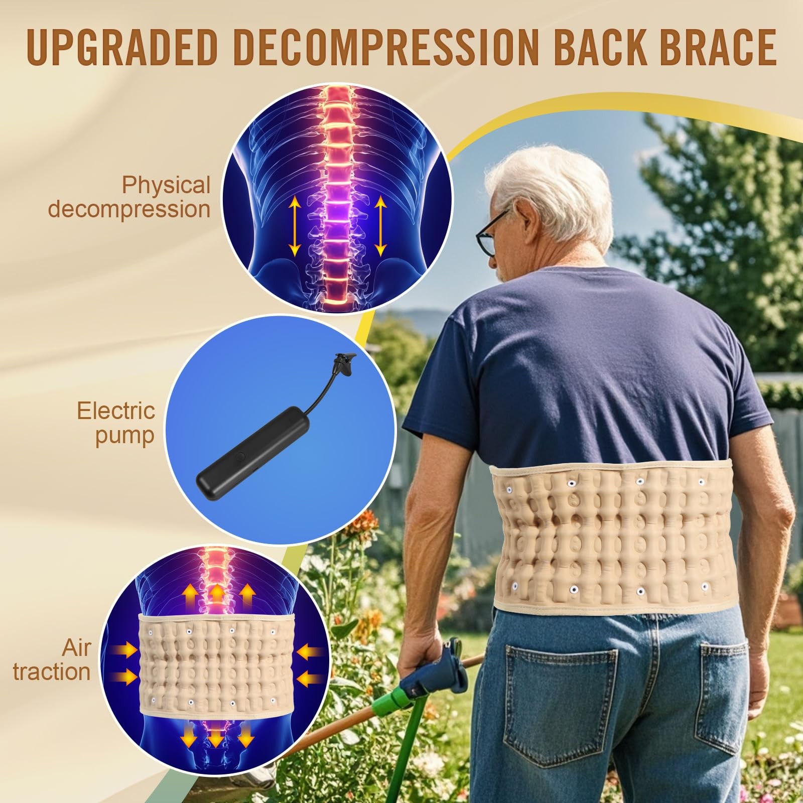 Electric Pump Decompression Belt for Lower Back Pain Relief, Inflatable Back …