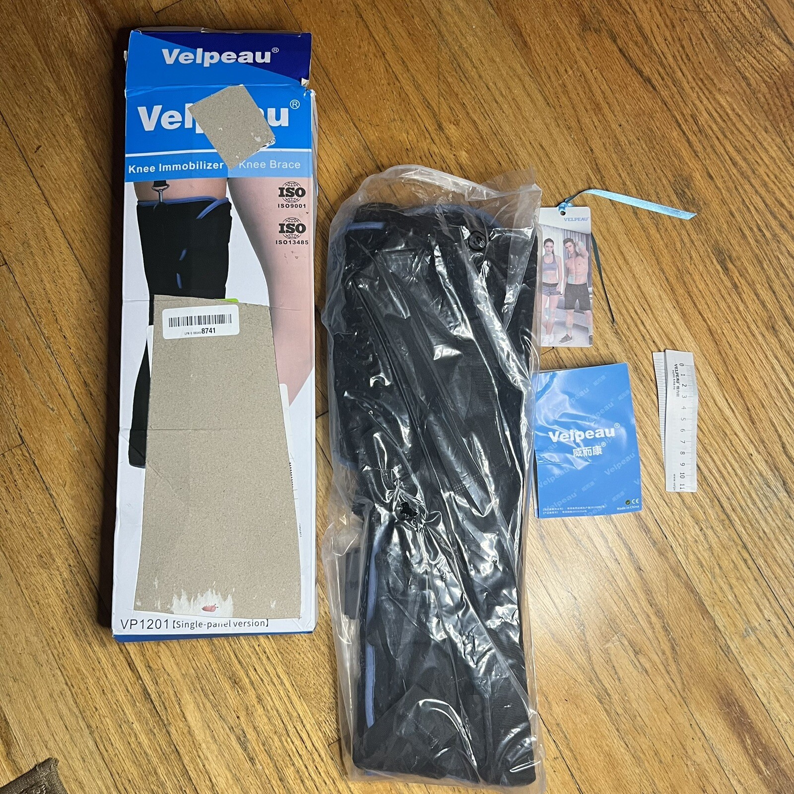 Velpeau Tri-Panel Knee Support Brace Straight Leg Immobilizer VP1201  Size S